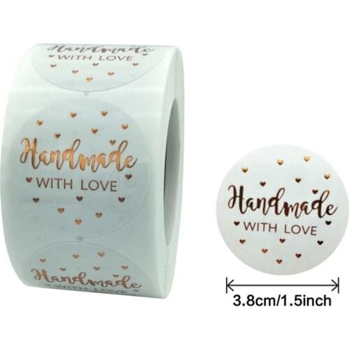 2021 1.5 inch 500 pieces /roll, thank you bronzing font rose gold label, baking gift card, gift packaging sealing sticker