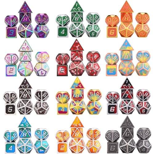 Tabletop Game Dice with Black Velvet Bag Numbers Large for DnD RPG D4 D6 D8 D10 D% D12 D20