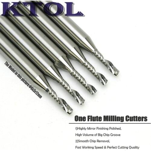 Customized 5pc 6x3x12mm End Mill Single Flute,CNC Cutting Tools Wood,Clean Cut Milling Cutter Bit on Acryl,MDF Router Machine