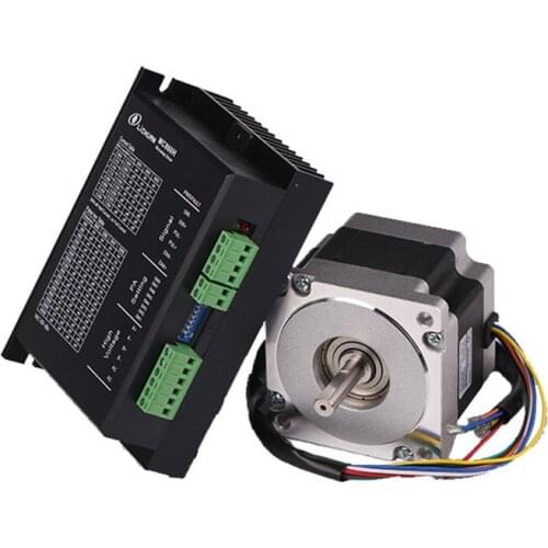 NEMA 34 CNC 86mm 4.5N.m 4.4A D14 mm Nema34 stepping motor LC86HS80+MC860H Step drive steppe motor for CNC engraving machine