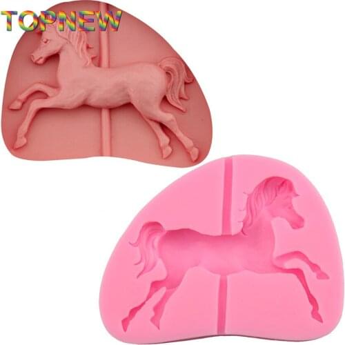 New The Carousel Horse Silicone Fondant Mold Soap Cake Decors Tools Chocolate Moulds Candy Sugar craft kitchen Accessories C3020