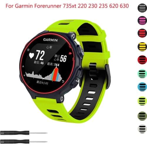 Outdoor Wristband For Garmin Forerunner 735XT 735/220/230/235/620/630 S20 Smart Watch Soft Silicone Strap Replacement Watch Band