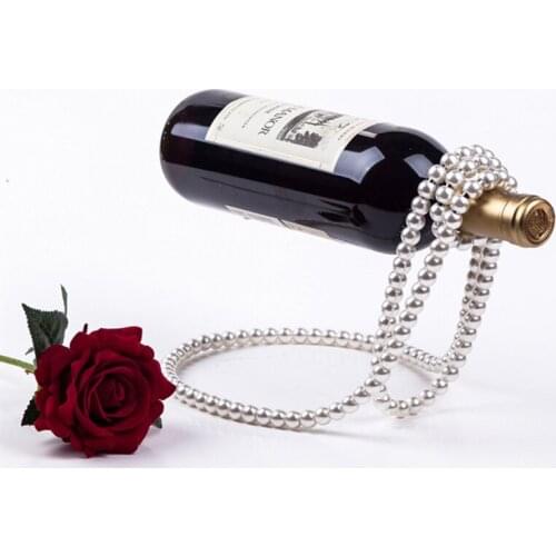 1 Pcs Creativity Imitation pearl necklace Wine racks bottle cabinet stand shelf organizer storage for retro display cabinet