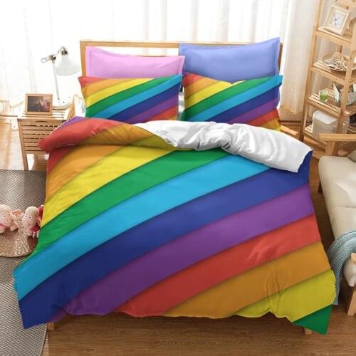 LGBT Rainbow Pride 3D Printed Homosexual Gay Bedding Set Duvet Cover KING Queen Full Twin Size for Bedroom Decor