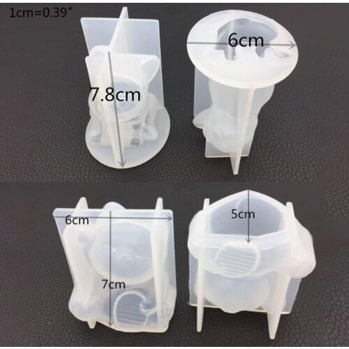 Crystal Epoxy Resin Mold 3D Bulldog Necklace Pendant DIY Casting Silicone Mould MXME