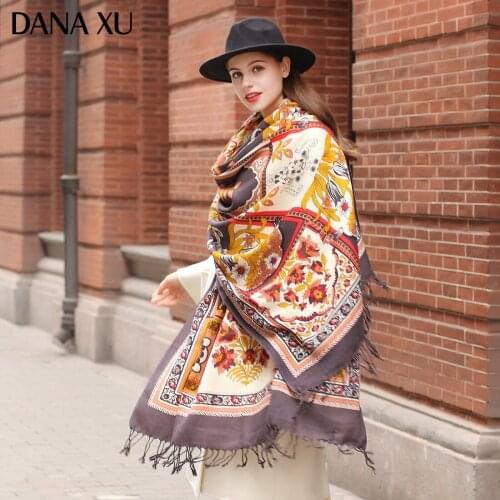 DANA XU Bufanda Mujer Wool Poncho Head Scarves Women Lady Carf And Warm Shawl Stoles Bandana Scarf Hijab Luxury Brand Pashmina