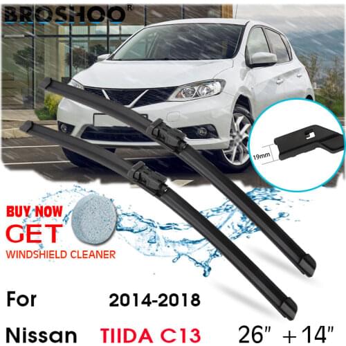 Car Wiper Blade Window Windscreen Windshield Wipers Blades Auto Accessories For Nissan TIIDA C13 26''+14'' 2014-2018