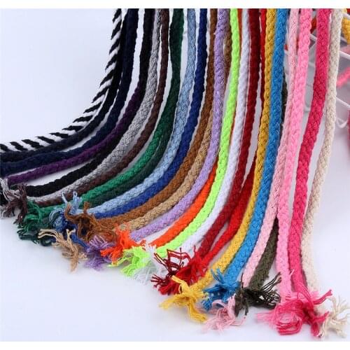 5mm DIY Accessories Braided Cotton Cord 10meters/lot Cotton Rope Clothing Draw String Twisted Rope