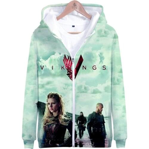Norsemen Vikings Hoodies Sweatshirts Men Women Vikings Ragnar Lothbrok Zipper Hoodie Harajuku Streetwear Jacket Coat Clothes