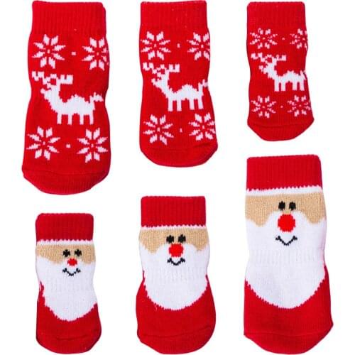 Cross-Border Pet Socks Dog Socks Pet Knits Non-slip Warming Cotton Sox Cat Socks Christmas Socks