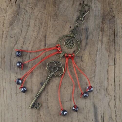 Witch Bells Keychain Home Protection Good Luck Banish Evil Home Protection Witch Pagan Gothic Jewelry Witchcraft Feng Shui