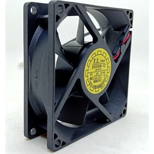 80mm cooling fan 8cm new 8025 12V double ball mute fan d80bm-12 atomizer speaker power amplifier cooling fan