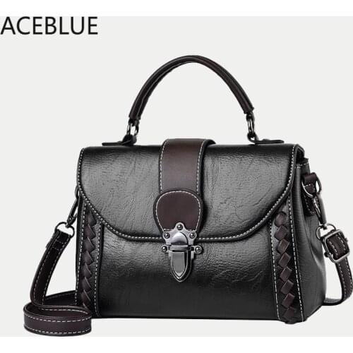 ACEBLUE Vintage PU Leather Shoulder Bag for Women 2021 Flap Crossbody Bags Female Small Messenger Bag Purse Retro Handbag Clutch