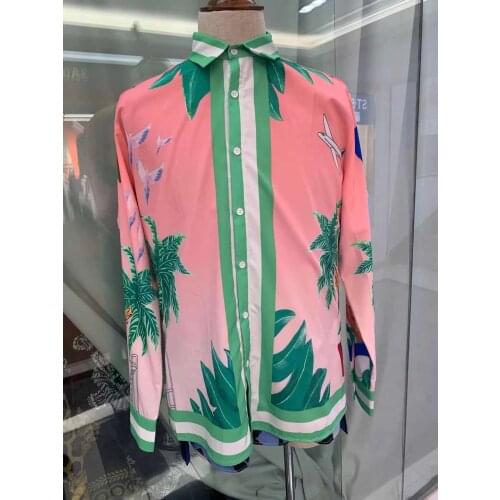 W1529 Fashion Mens Shirts 2021 Runway Luxury famous Brand European Design party style Mens Clothing