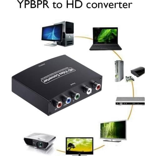 YPbPr R/L to HDMI Compatible Converter 1080P R/L Audio Office Converter Adapter TV PC for DVD HDTV Monitor Projector