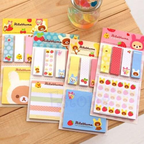 Cute Strawberry Bear Sticker Bookmark Point It Marker Notes Memo Flags Sticky M17F