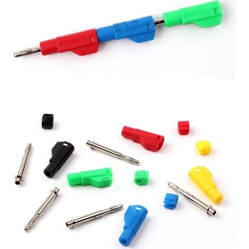 1pcs 4mm banana connector copper pin banana plug DIY plus and connector with a 4mm jack on the end 1000V 10A banana connectors