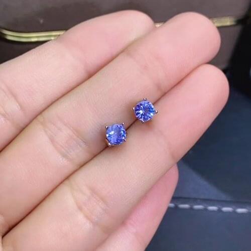 100% Real Natural Tanzanite Earring Natural And Real 925 sterling silver Tanzanite Earring