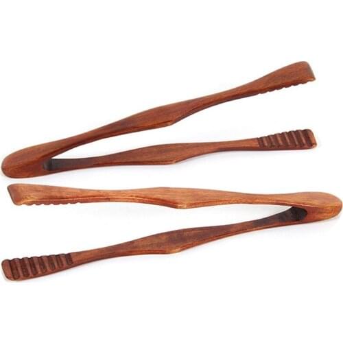 Cooking Kitchen Tongs Food BBQ Tool Salad Bacon Steak Bread Cake Wooden Clip Home Kitchen Utensil 2Pcs