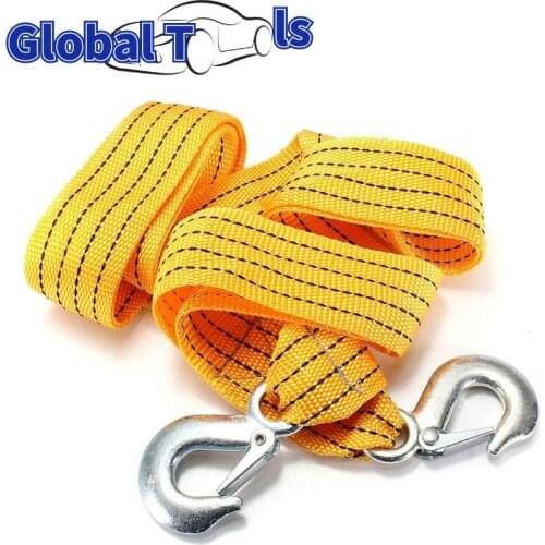 3M 3Tons Car Nylon Tow Rope Strap High Strength Strong Hook Towing Cable Heavy Duty Self-Rescue Strap Trailer Belt for All Cars