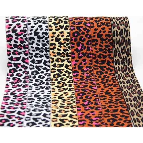 4cm Leopard Elastic Bands Tape Waistband Rubber Band 40mm Clothing Bags Elastic Pants Headband DIY Sewing Accessories1M