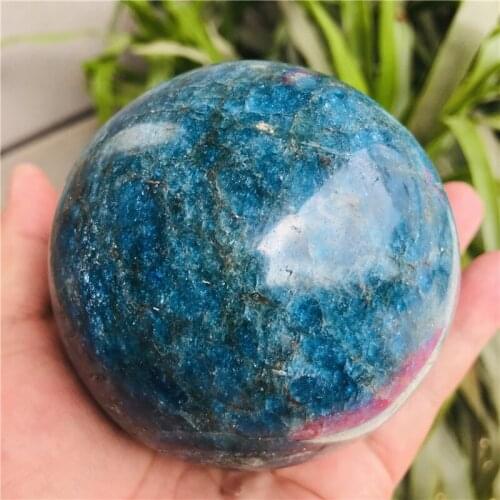 80-85mm Natural blue apatite stones Rock Crystal Quartz Mineral Sphere Globe Ball Chakra Reiki Healing Home decoration Crafts