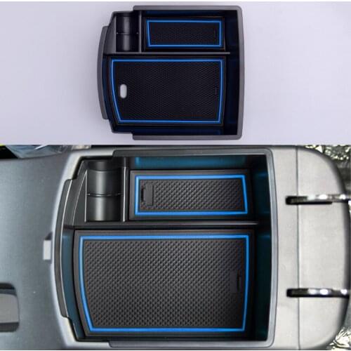 Car Center Console Armrest Storage Box Organizer Tray Holder Plastic Black Fit For Hyundai Kona 2018 2019 2020 2021