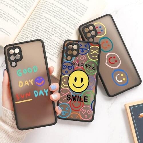 A72 A52 Cute Smile Face Case For Samsung Galaxy A71 A70 A51 A50 A42 A32 A31 A30 A20 A21S A21 A12 M11 A01 Core Funda Bumper Capa