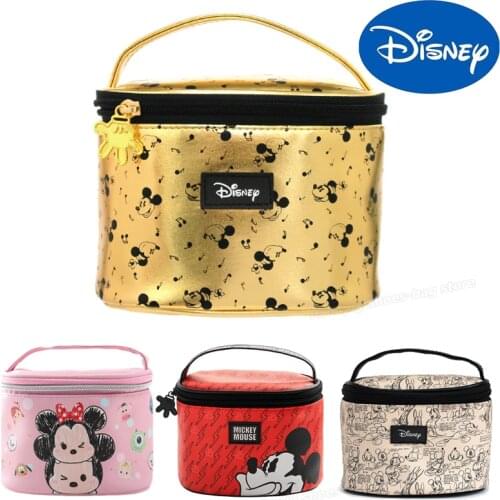 Disney Minnie Mickey Mouse Multifunctional Cosmetic Bag Women Travel Make Up Necessaries Organizer PU Makeup Case Toiletry Kit