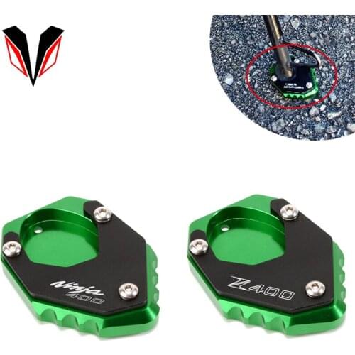 For KAWASAKI Z400 NINJA 400 2018 2019 2020 2021 Motorcycle Aluminum Kickstand Enlarger Foot Side Stand Extension Pad