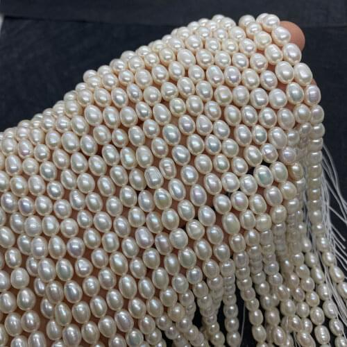 Exquisite Natural Freshwater Pearl AAA Grade Rice-shaped Beads DIY Jewelry Handmade Necklace Earrings Jewelry Accessories