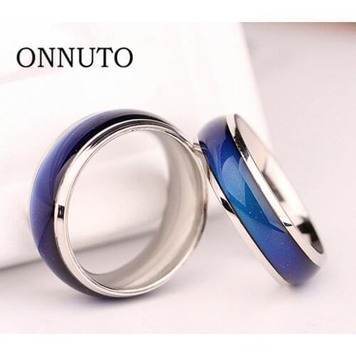 6mm Stainless Ring For Men Changing Color Mood Rings Feeling / Emotion Temperature Ring Wedding Smart Jewelry Gifts 2020 New