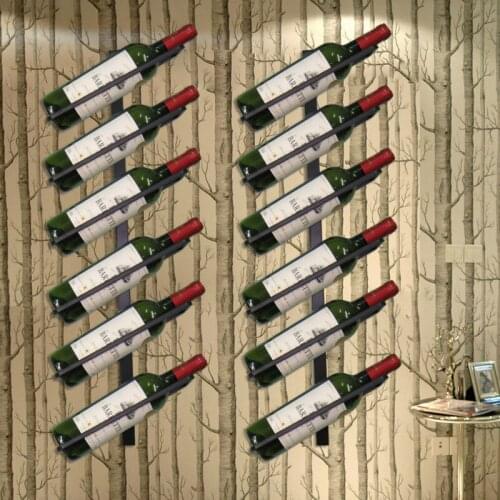 Solid Wine Rack Wall Mounted Wine Bottles Holders Simple Wall Wine Cabinet Bar Decoration soporte de botella de vino
