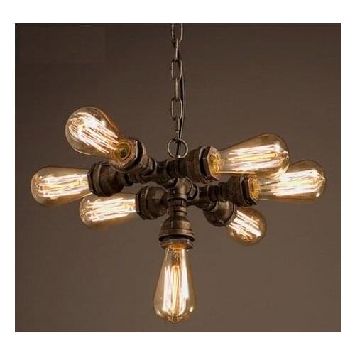 Retro Loft Style Water Pipe Lamp Edison Pendant Light Fixtures Vintage Industrial Lighting For Dining Room Droplight Lamparas