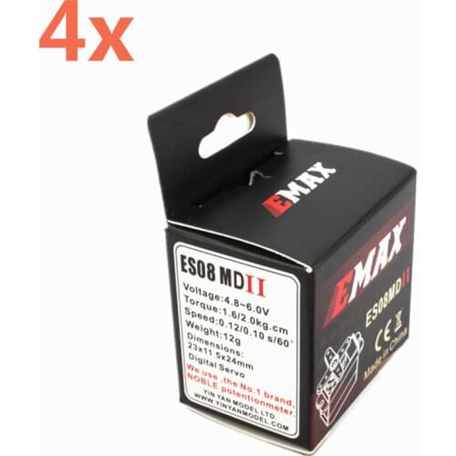 4pcs EMAX Servo ES08MD 08MD11 With Metal Gear Digital Servo 12g Torque 2kg Mini JR Plug For RC Helicopter RC Plane RC Airplane