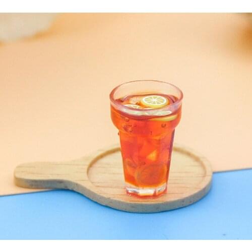 1/12 Dollhouse Restaurant Food Scene Mini Lemon Tea Model Toy DIY Craft Props Kids Educational Toys for Children Gifts