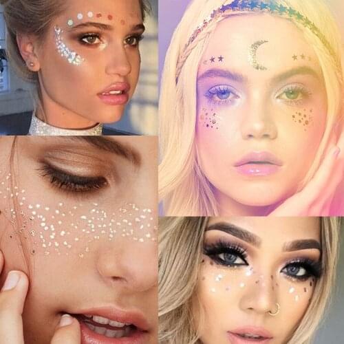 New Bronzing Tattoo Sticker Music Festival Golden Face Temporary Tattoos Waterproof Freckles Makeup Sticker Eye Decals Wholesale