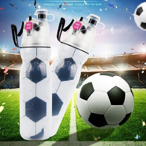 New Football Sports Water Bottle PE Double Cold Spray Water Cup Outdoor Fitness Cooling Student Military Training Pot CB4549/10