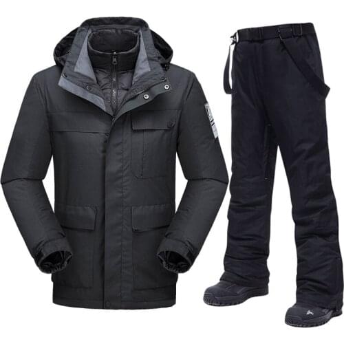 New Ski Jackets Men Brands Winter Warm Down Liner Snow Ski Suit Windproof Waterproof Mountain Snowboarding Jackets And Trousers