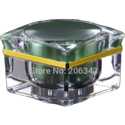 New arrival 30g green patels shape acrylic cream bottle,eyecream jar,Cosmetic Jar,Cosmetic Packaging