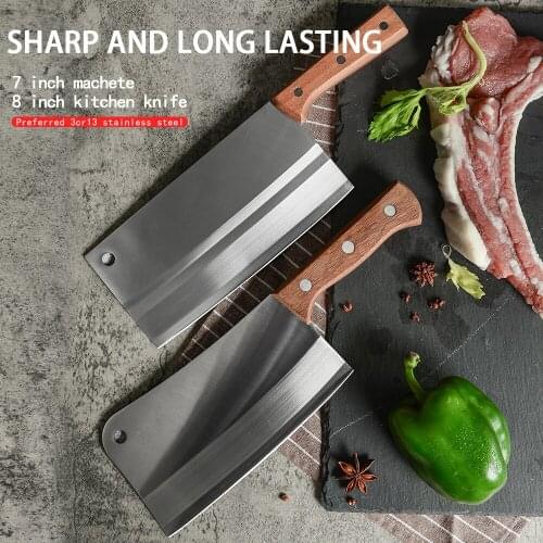 7/8 inch Butcher Knives Little Cook Knife Handmade Forged Chinese Style Chopping Knife High Carbon German Steel Meat Cleaver