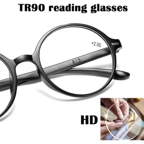 Hot Sale Retro Color Reading Glasses Unisex Fashion Ultralight HD Round Rim Magnifier Presbyopic Glasses With Diopters +1.5 2.5