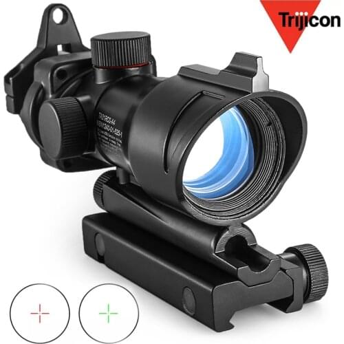 Trijicon ACOG 1X32 Red Dot Sight Illuminated Optical Rifle Scope With 20mm Rail For Airsoft Gun Hunting Scope Caza