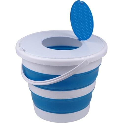 Portable Folding Bucket With lid Crab Bucket Fishing Bucket Outdoor Car Wash Bath Water Storage Bucket Rravel Rrash Can Bucket