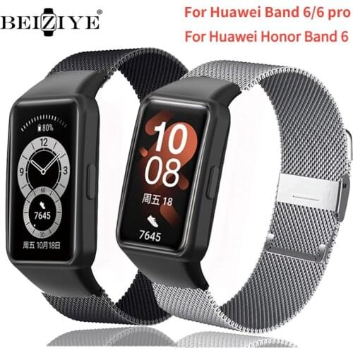 Strap For Huawei Honor Band 6 Smartwatch Milanese Loop Bracelet Stainless Steel Watch Band For Huawei Band 6 Metal Wristband