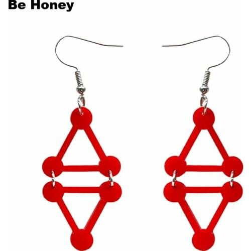 Jujutsu Kaisen Divine Symbols Anime Shikigami Geometric Red Triangle Acrylic Drop Earrings Hollow Triangle Dangle Jewelry
