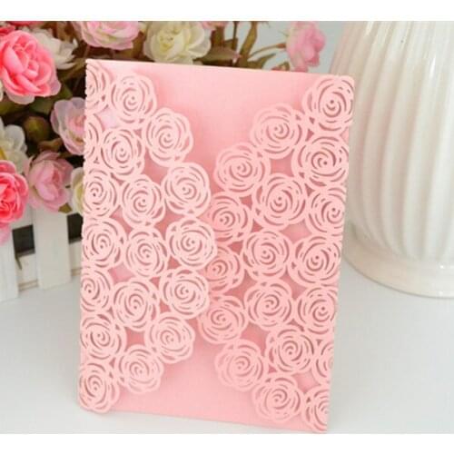Card for wedding,laser cut wedding invitations elegant,wedding fantastic pink invitation made in china