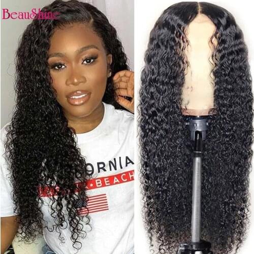 Water Wave Human Hair Wigs 4x4 Lace Closure Wig For Women 28 30inch Water Wave Closure wigs 180% density