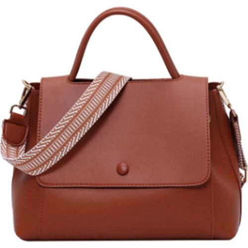 New Fashion Wide Shoulder Strap Small Square Bag Solid Color Womens Bag Large Capacity Handbag Simple Shoulder Bag Tote Bag