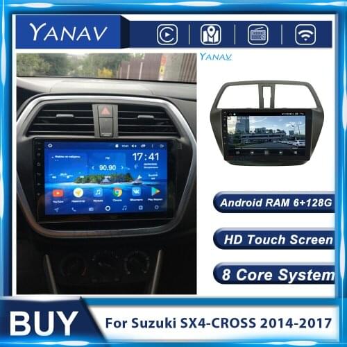 128G Android Audio Multimedia Player GPS Navigation Car Radio For Suzuki SX4-CROSS 2014-2017 Auto Stereo Receiver Touch Screen